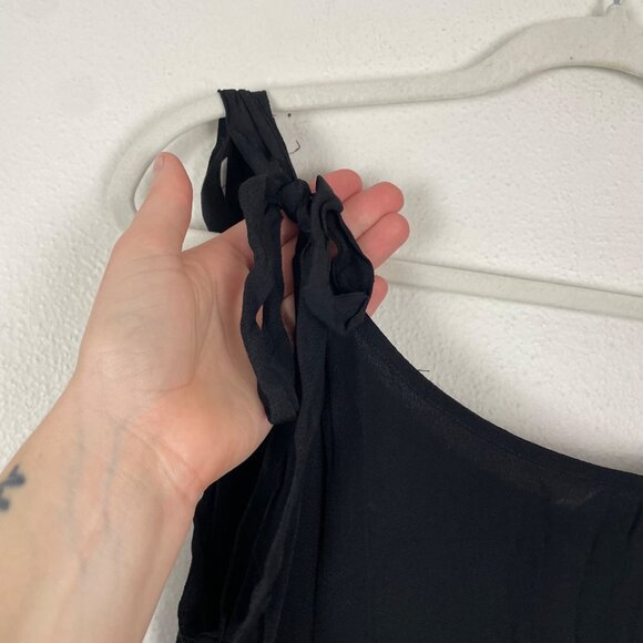 NWT Woven Kaela Mini Dress Cotton:On Size 18 US Black With Adjustable Tie Straps - Picture 4 of 10
